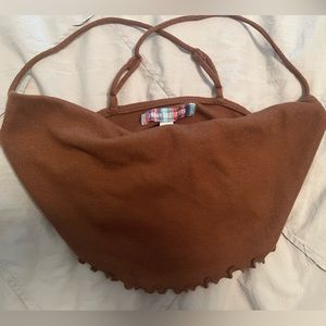 Brown Urban Outfitters Cowl Neck Crop Top